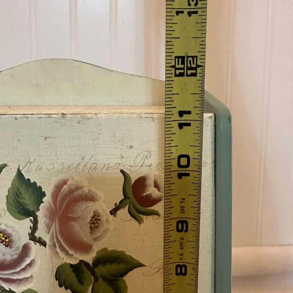 Unbranded Wooden Jewelry Box Green Excellent Floral Shabby Chic 3-Tier Floral